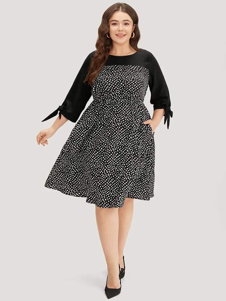 Geometric Graphic Patchwork Knot Cuffs Dress sold by Bloomchic product image thumbnail 5