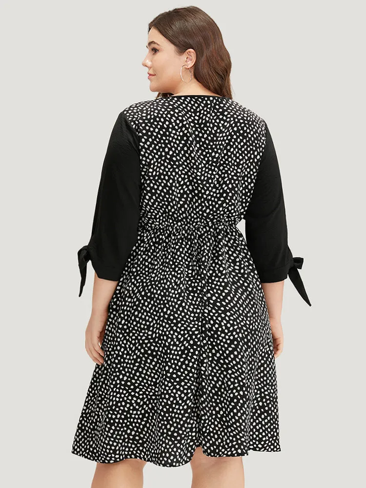 Geometric Graphic Patchwork Knot Cuffs Dress sold by Bloomchic product image thumbnail 4