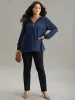 Static-Free Plain Zipper Elastic Cuffs Blouse sold by Bloomchic