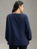 Static-Free Plain Zipper Elastic Cuffs Blouse sold by Bloomchic