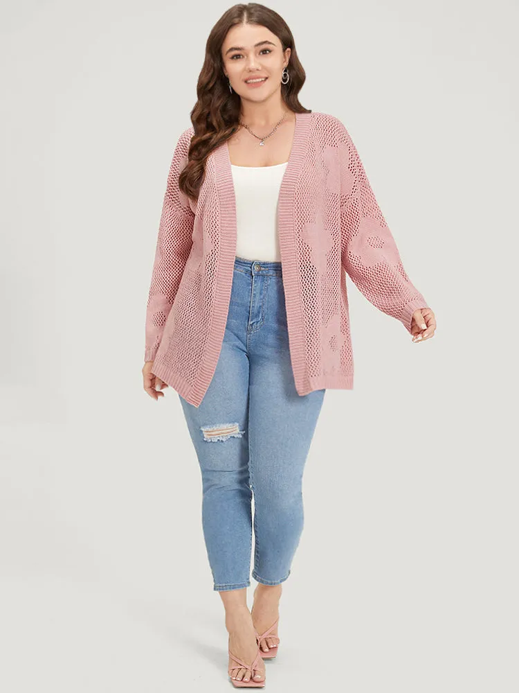 Floral Graphic Eyelet Open Front Cardigan sold by Bloomchic product image thumbnail 4