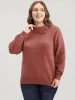 Solid Super Soft Plush Knit Button Detail Asymmetrical Knit Top sold by Bloomchic