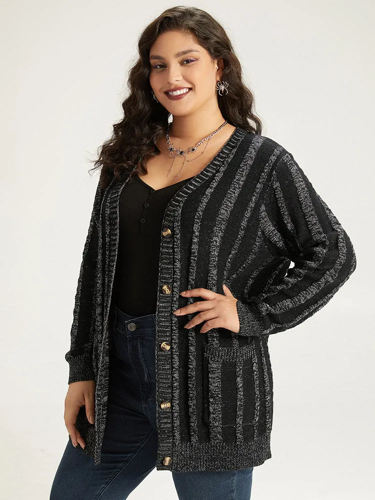 Halloween Striped Patched Pocket Button Up Cardigan sold by Bloomchic product image thumbnail 4