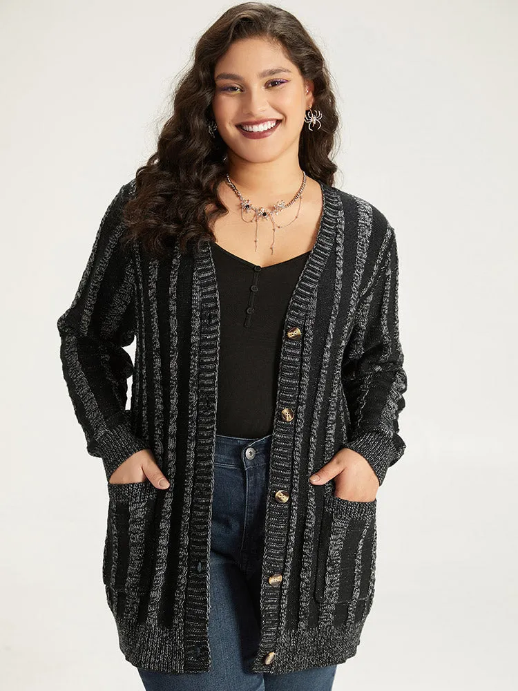 Halloween Striped Patched Pocket Button Up Cardigan sold by Bloomchic product image thumbnail 3