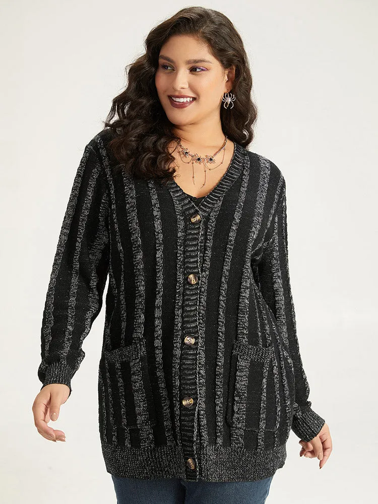Halloween Striped Patched Pocket Button Up Cardigan sold by Bloomchic product image thumbnail 5