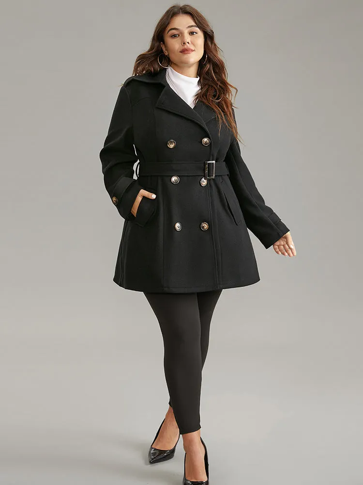 Lapel Neck Double Breasted Belted Trench Coat sold by Bloomchic product image thumbnail 4