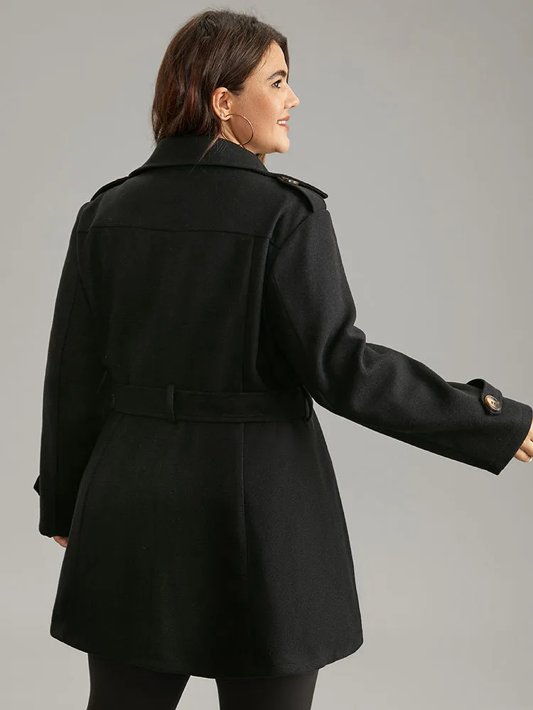 Lapel Neck Double Breasted Belted Trench Coat sold by Bloomchic product image thumbnail 2