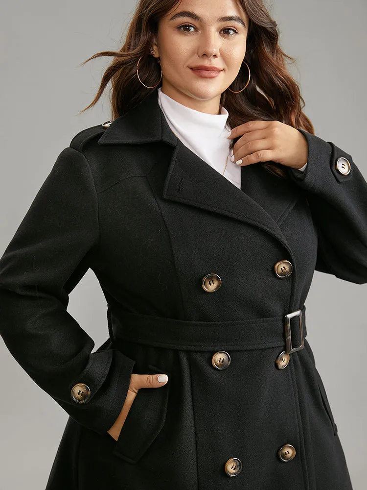 Lapel Neck Double Breasted Belted Trench Coat sold by Bloomchic product image thumbnail 5