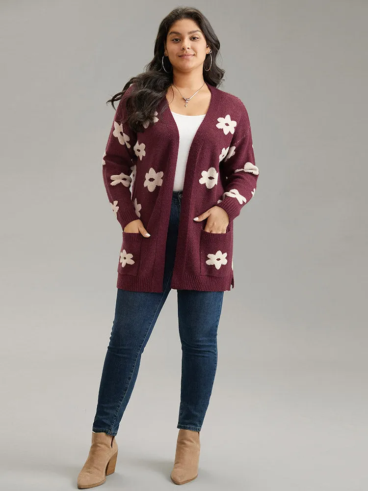 Floral Two Tone Open Front Cardigan sold by Bloomchic product image thumbnail 3