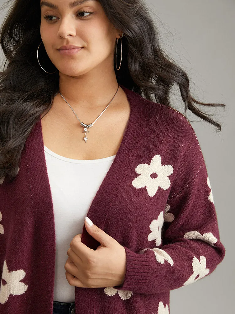 Floral Two Tone Open Front Cardigan sold by Bloomchic product image thumbnail 4