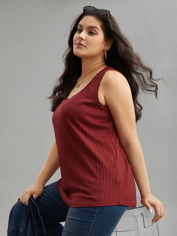 Plain Texture Square Neck Tank Top sold by Bloomchic product image thumbnail 4