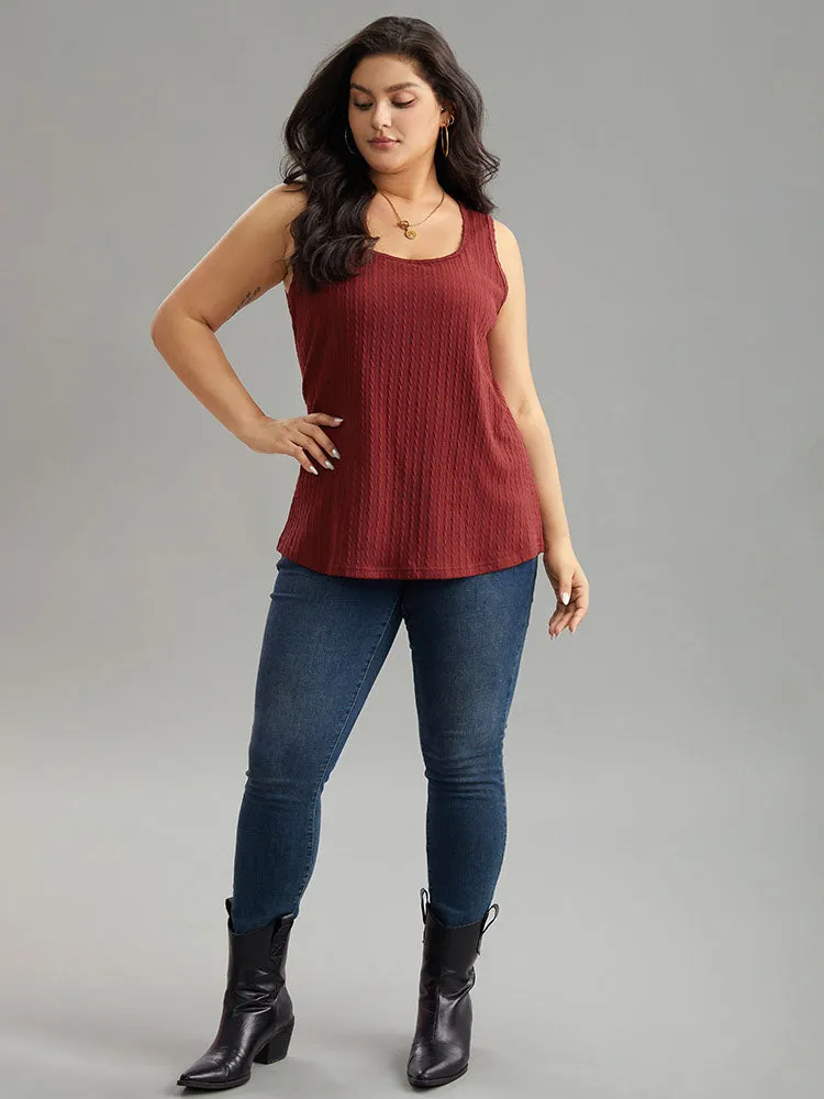 Plain Texture Square Neck Tank Top sold by Bloomchic product image thumbnail 5