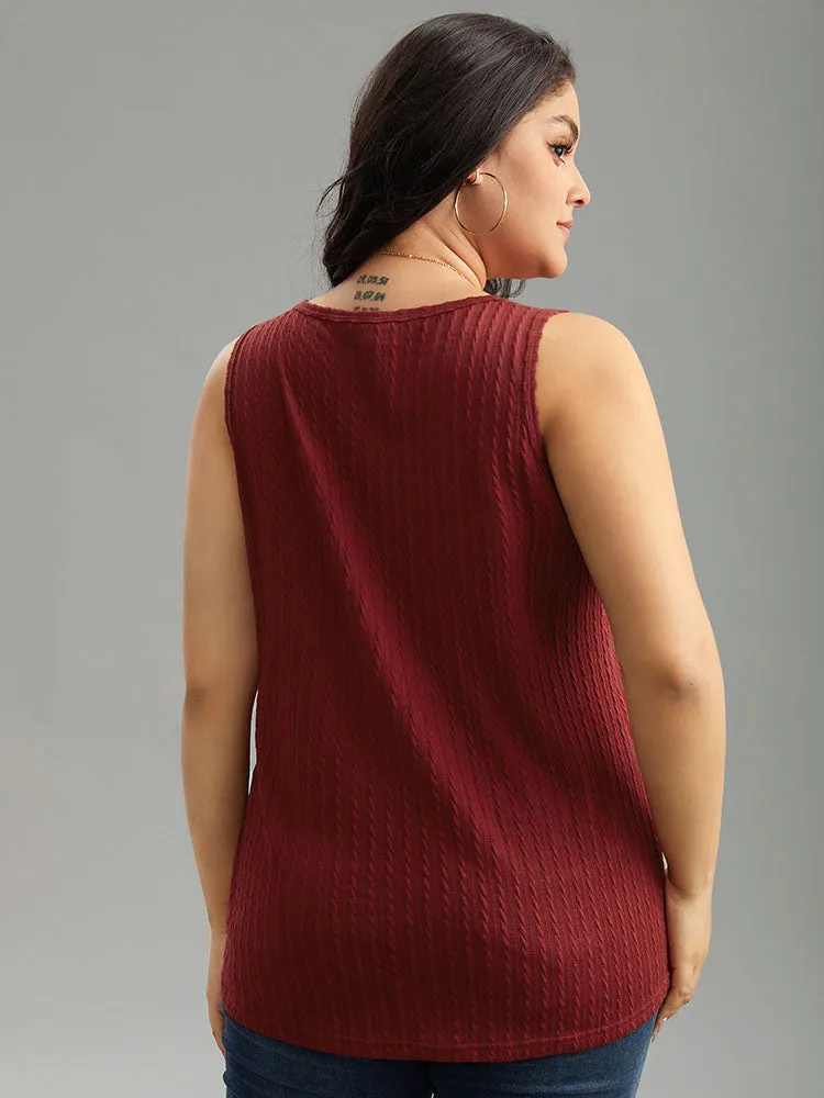 Plain Texture Square Neck Tank Top sold by Bloomchic product image thumbnail 3