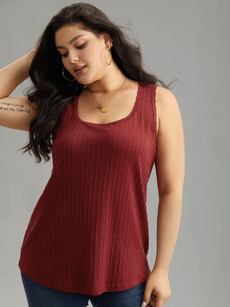 Plain Texture Square Neck Tank Top sold by Bloomchic product image thumbnail 2