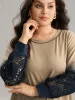 Tie Dye Contrast Lace Panel Sweatshirt sold by Bloomchic