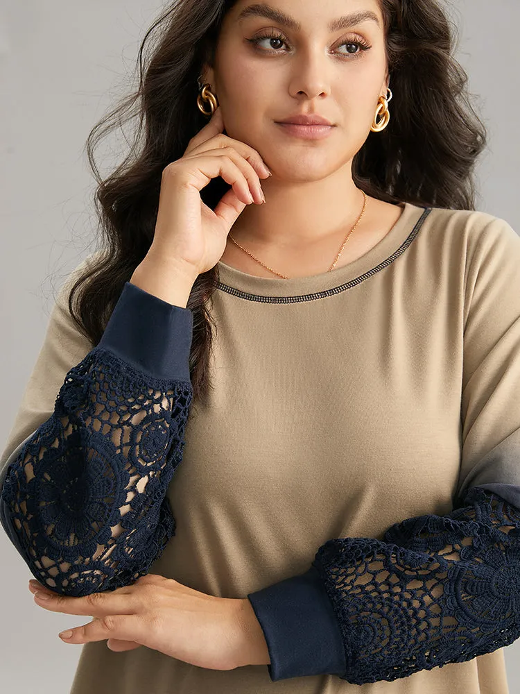 Tie Dye Contrast Lace Panel Sweatshirt sold by Bloomchic product image thumbnail 4