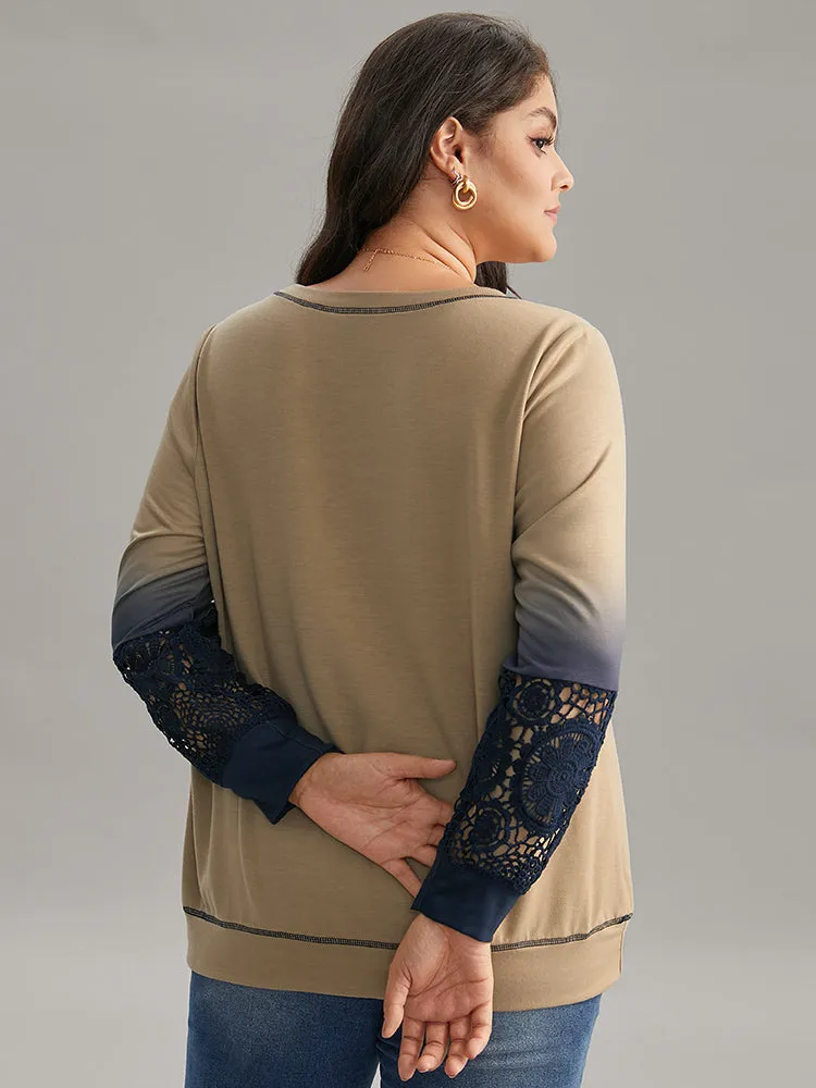 Tie Dye Contrast Lace Panel Sweatshirt sold by Bloomchic product image thumbnail 2