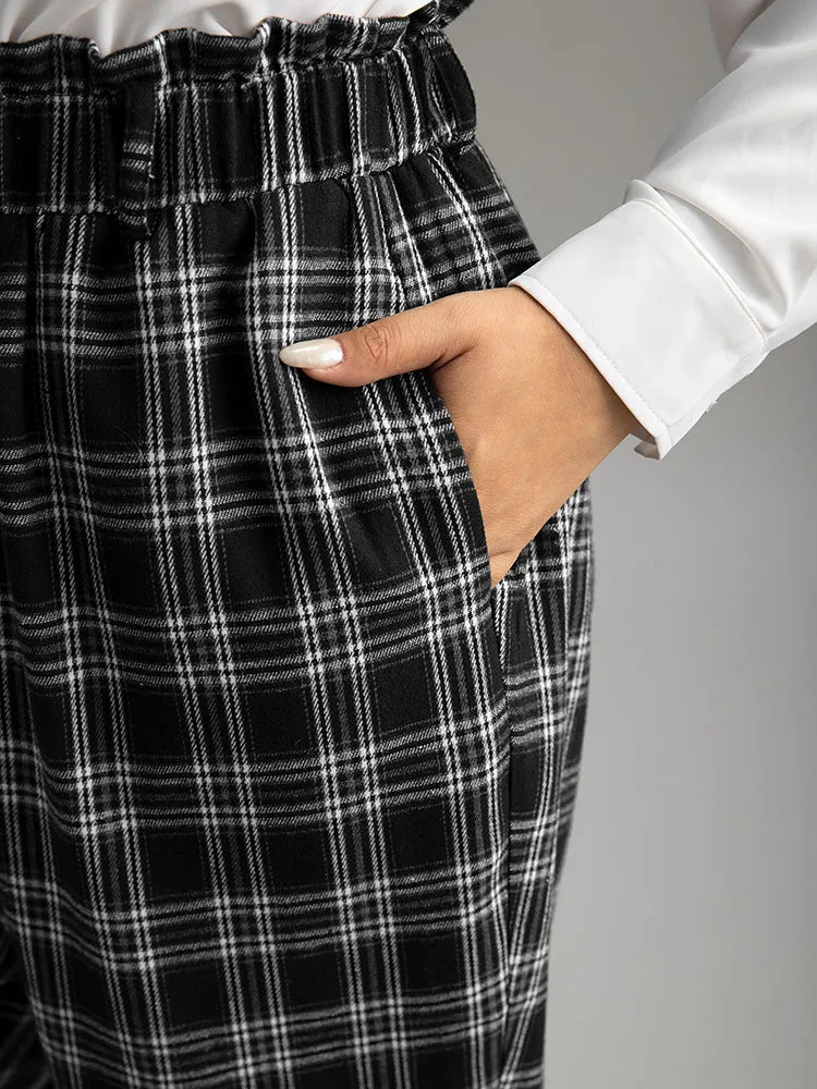 Plaid Paperbag Waist Pocket Pants sold by Bloomchic product image thumbnail 5