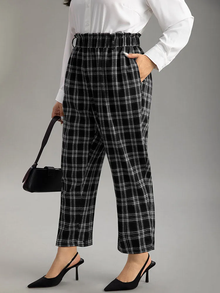 Plaid Paperbag Waist Pocket Pants sold by Bloomchic product image thumbnail 2