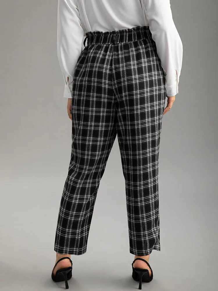 Plaid Paperbag Waist Pocket Pants sold by Bloomchic product image thumbnail 4