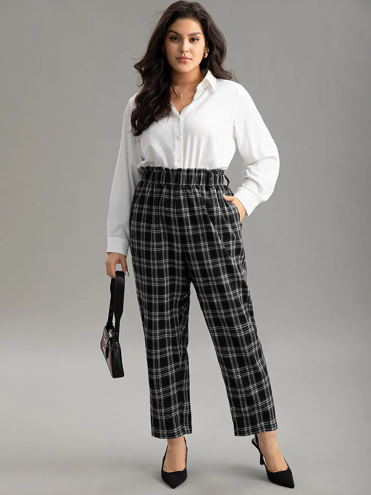 Plaid Paperbag Waist Pocket Pants sold by Bloomchic product image thumbnail 3