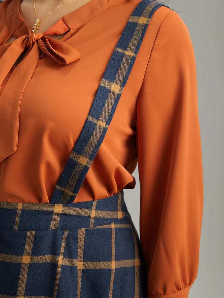 Plaid Button Detail Pocket Suspender Skirt sold by Bloomchic product image thumbnail 5