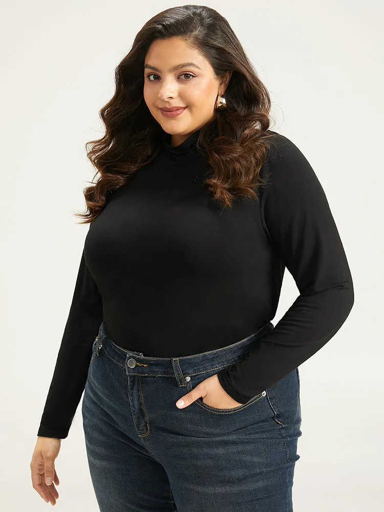 Cotton Solid Funnel Neck T-shirt sold by Bloomchic product image thumbnail 3