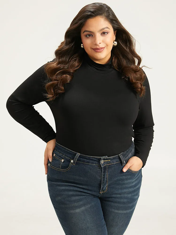 Cotton Solid Funnel Neck T-shirt sold by Bloomchic product image thumbnail 2