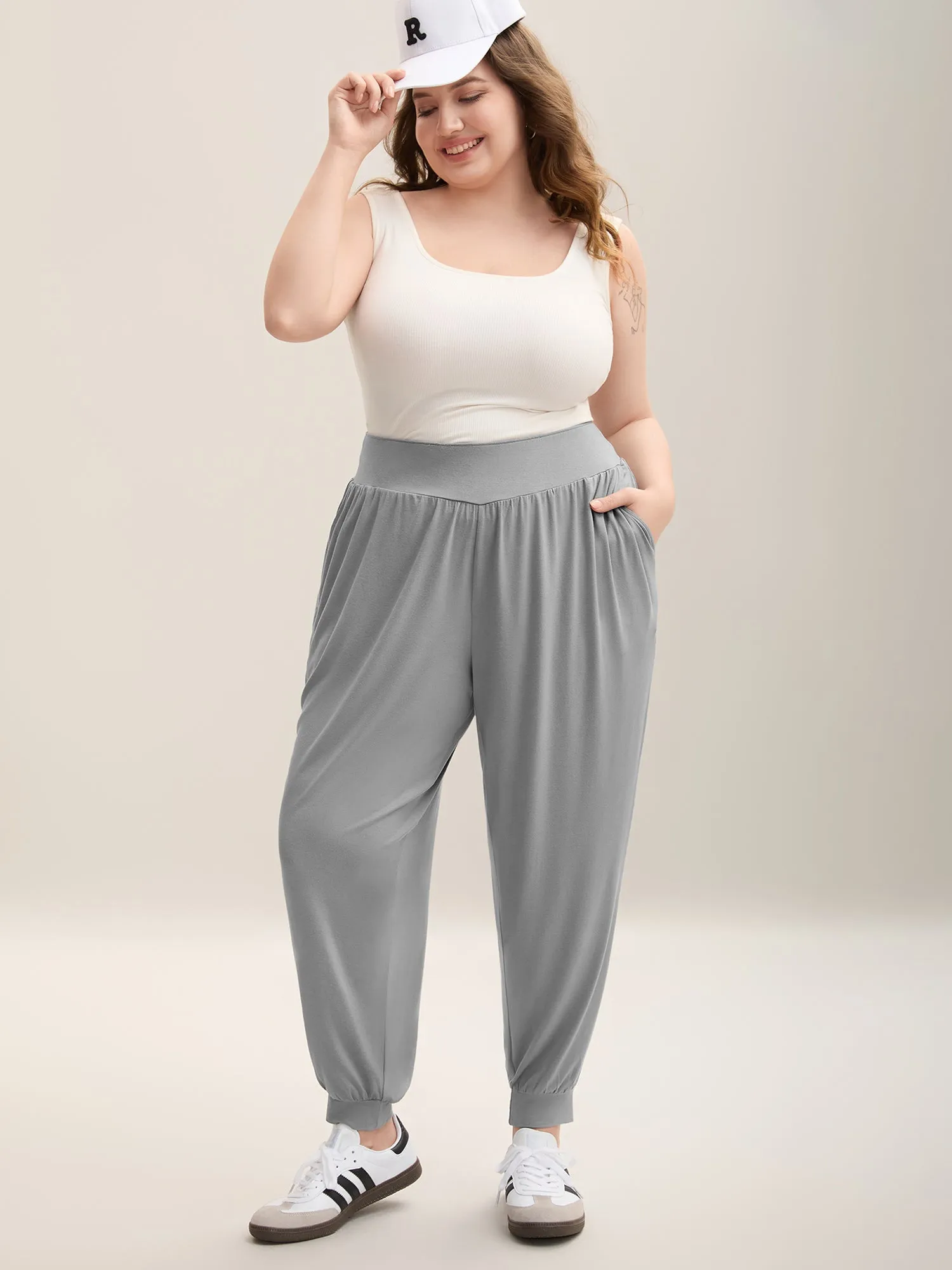 Stretchy Waist Comfortable Fit Jogger Pants sold by Bloomchic product image thumbnail 2