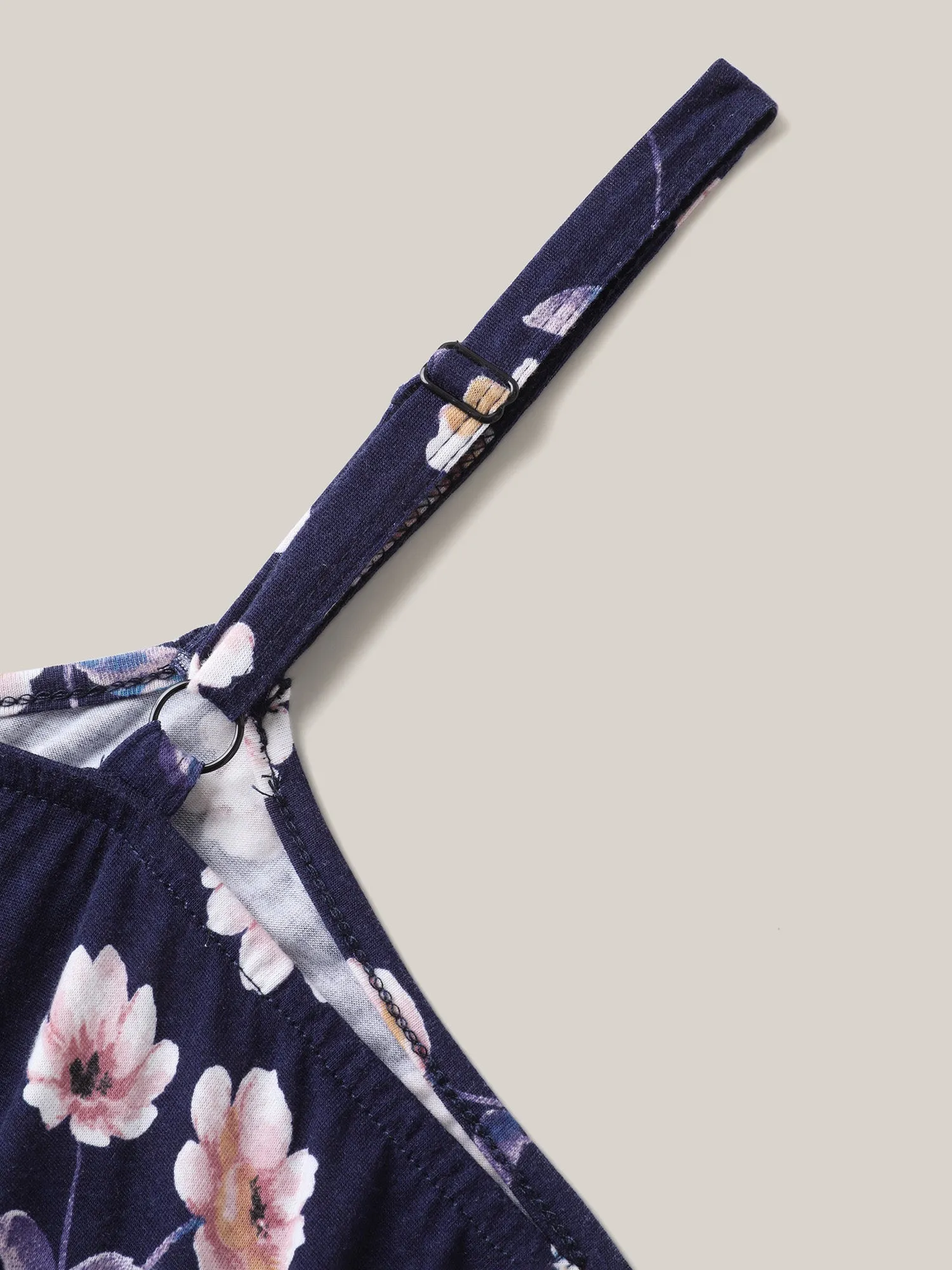 Floral Print Adjustable Stretchy Pockets Jumpsuit sold by Bloomchic product image thumbnail 5