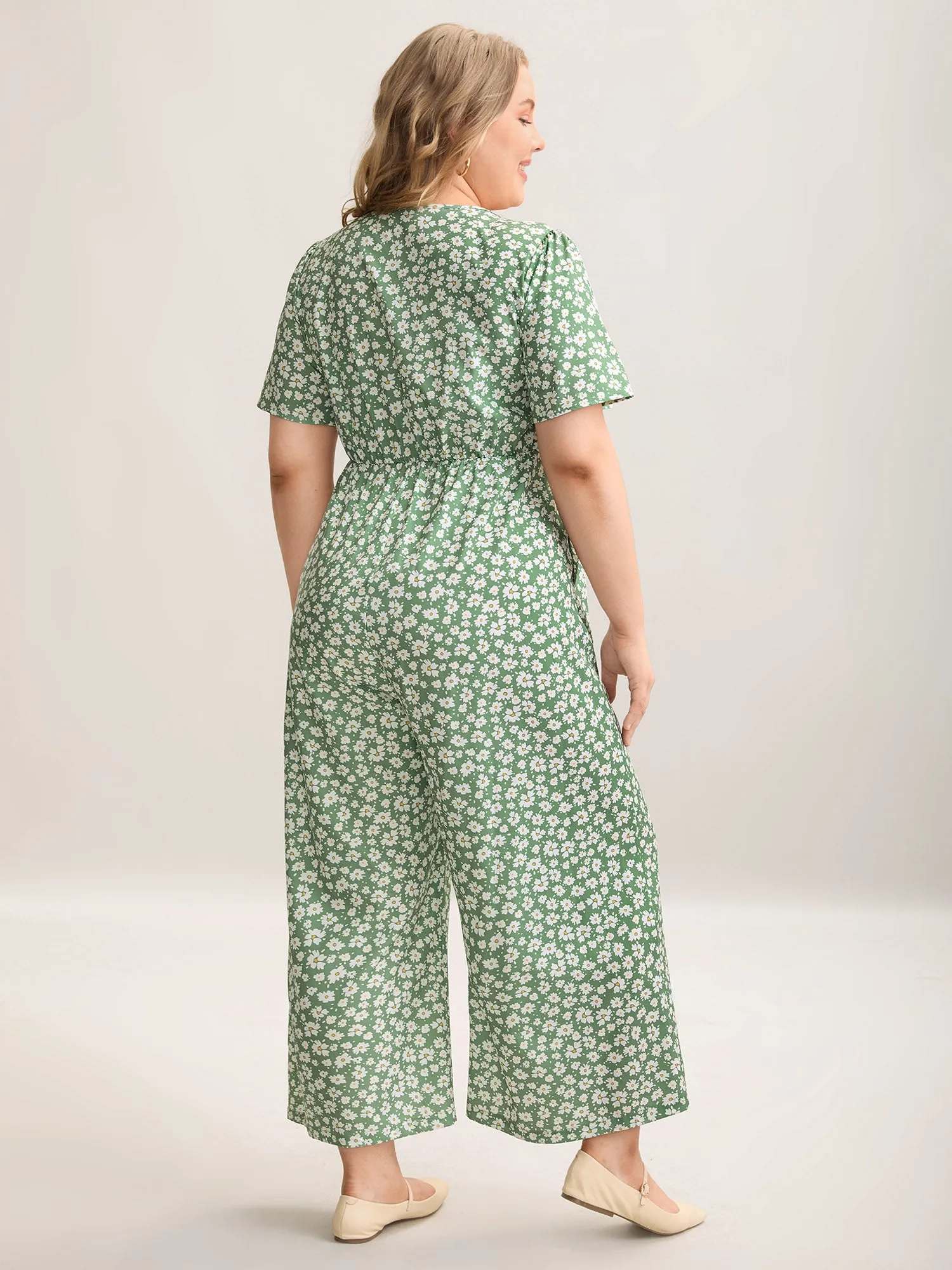 Floral Print Pockets Wide-Leg Jumpsuit sold by Bloomchic product image thumbnail 4