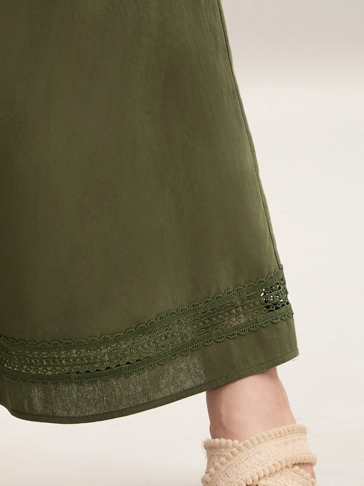 Drawstring Lace Detail Wide-Leg Pants sold by Bloomchic product image thumbnail 2