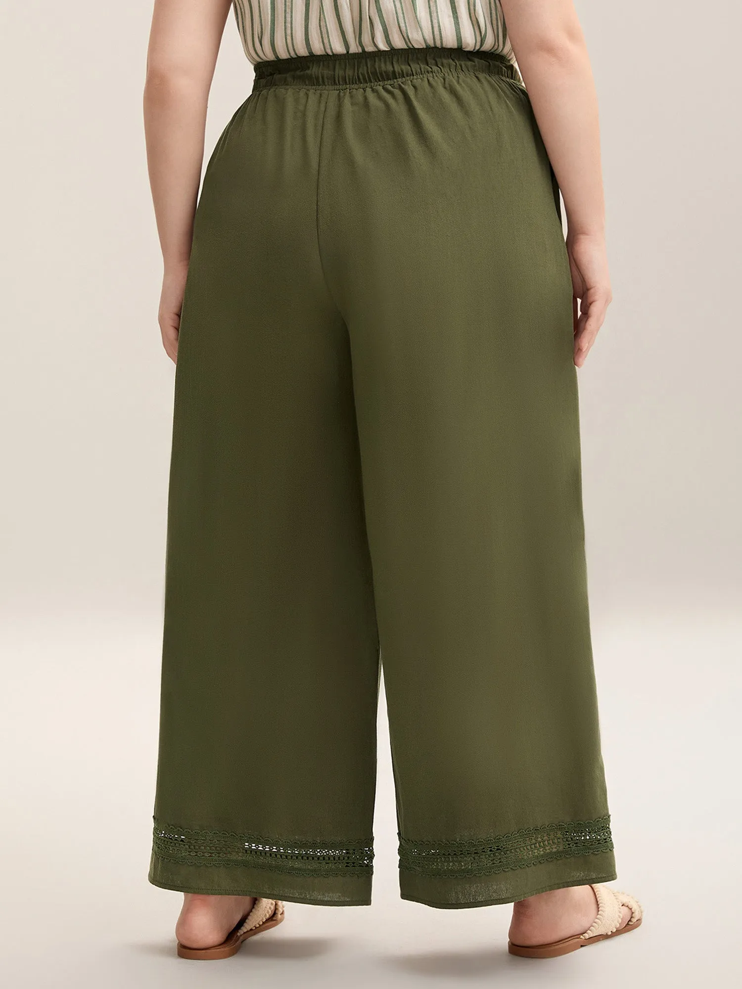 Drawstring Lace Detail Wide-Leg Pants sold by Bloomchic product image thumbnail 5