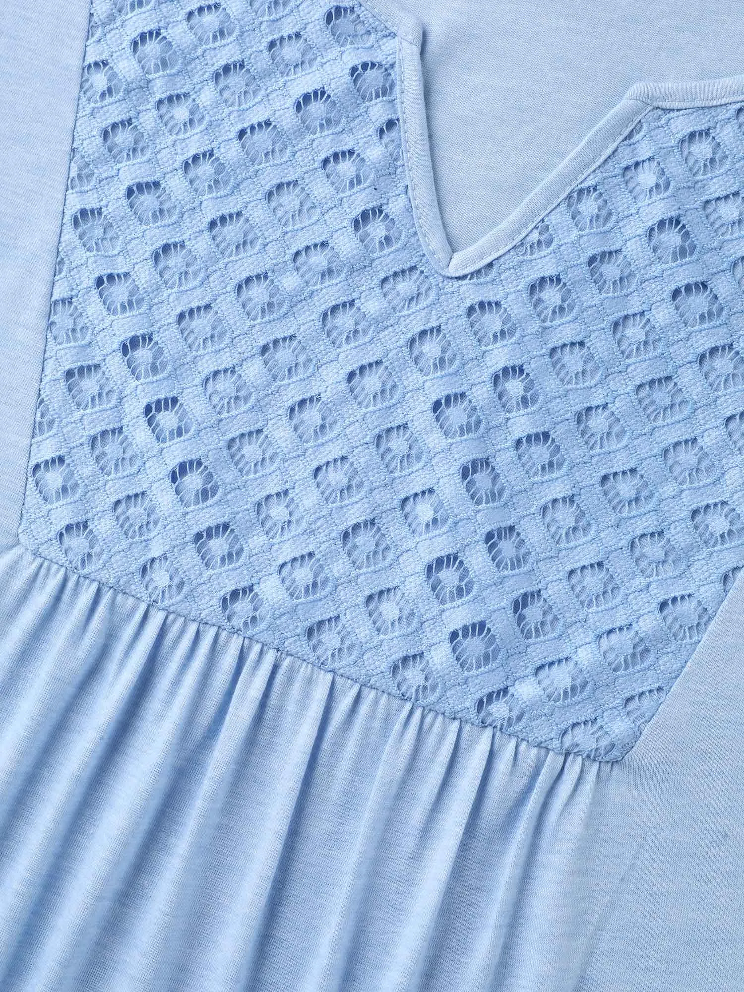 Lace Stretchy Heathered Solid Knit Top sold by Bloomchic product image thumbnail 5