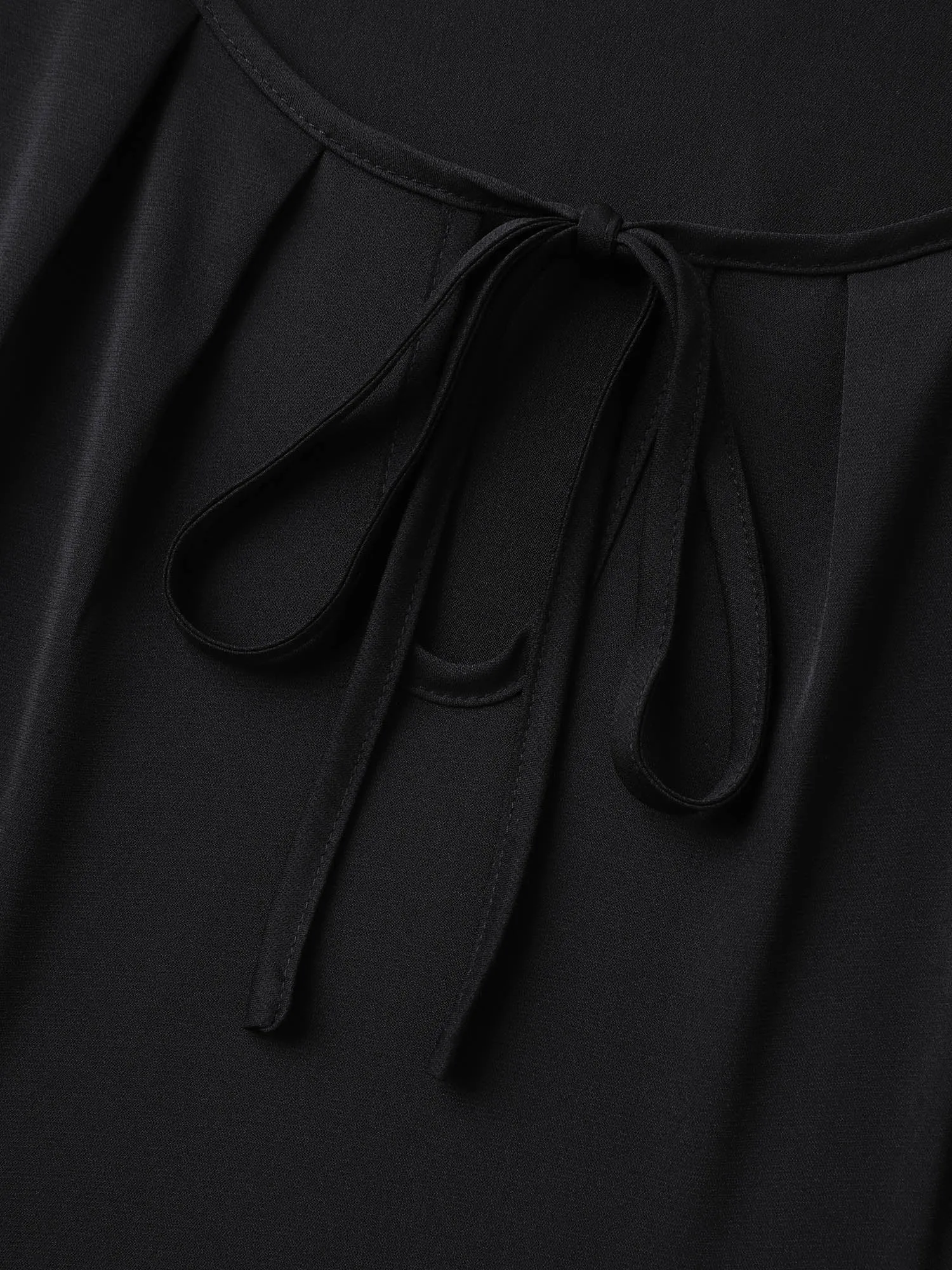 Lace Sleeve Neck Tie Flared Blouse sold by Bloomchic product image thumbnail 5