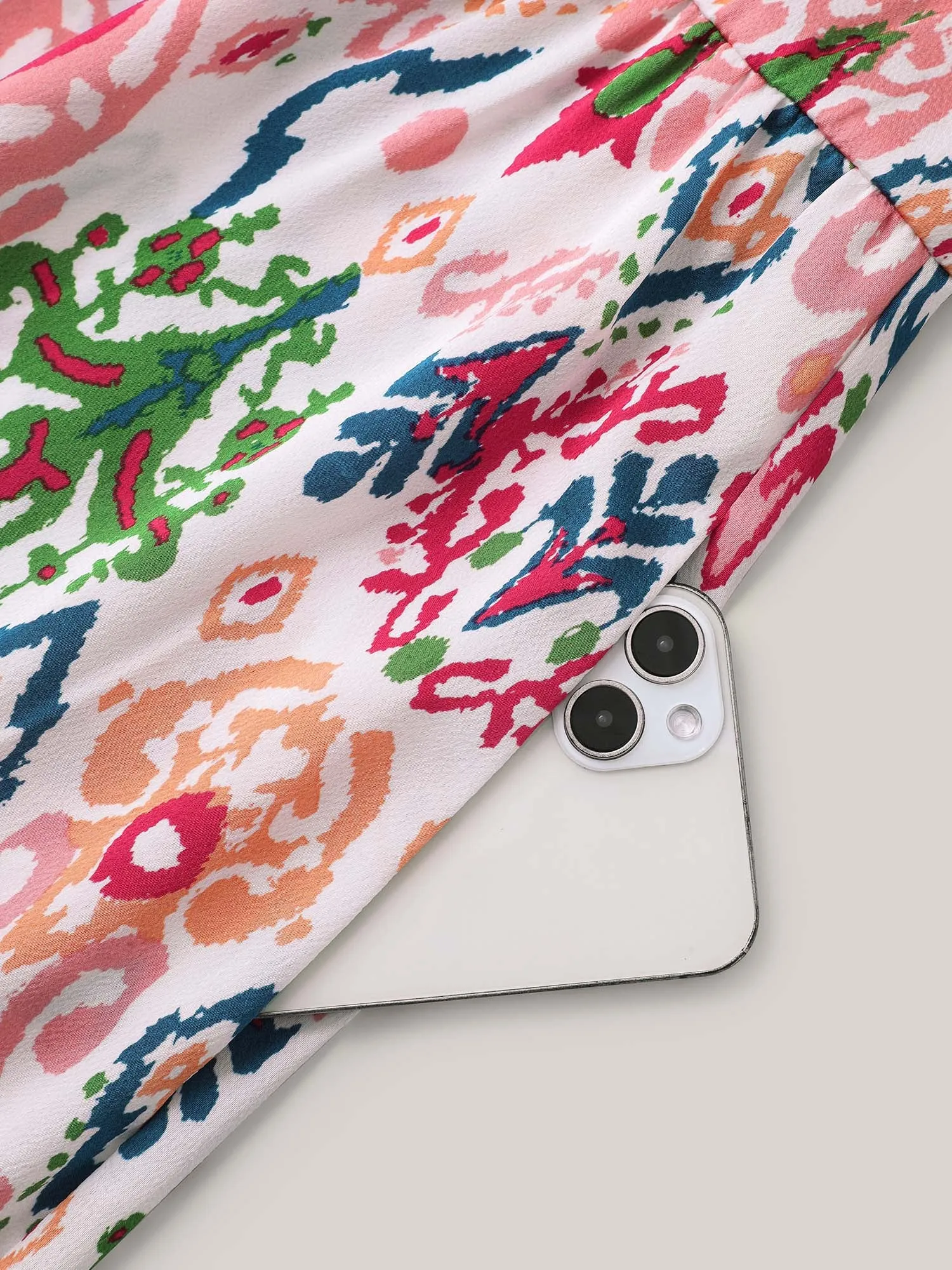 Geometric Color Block Split Neck Midi Dress sold by Bloomchic product image thumbnail 5