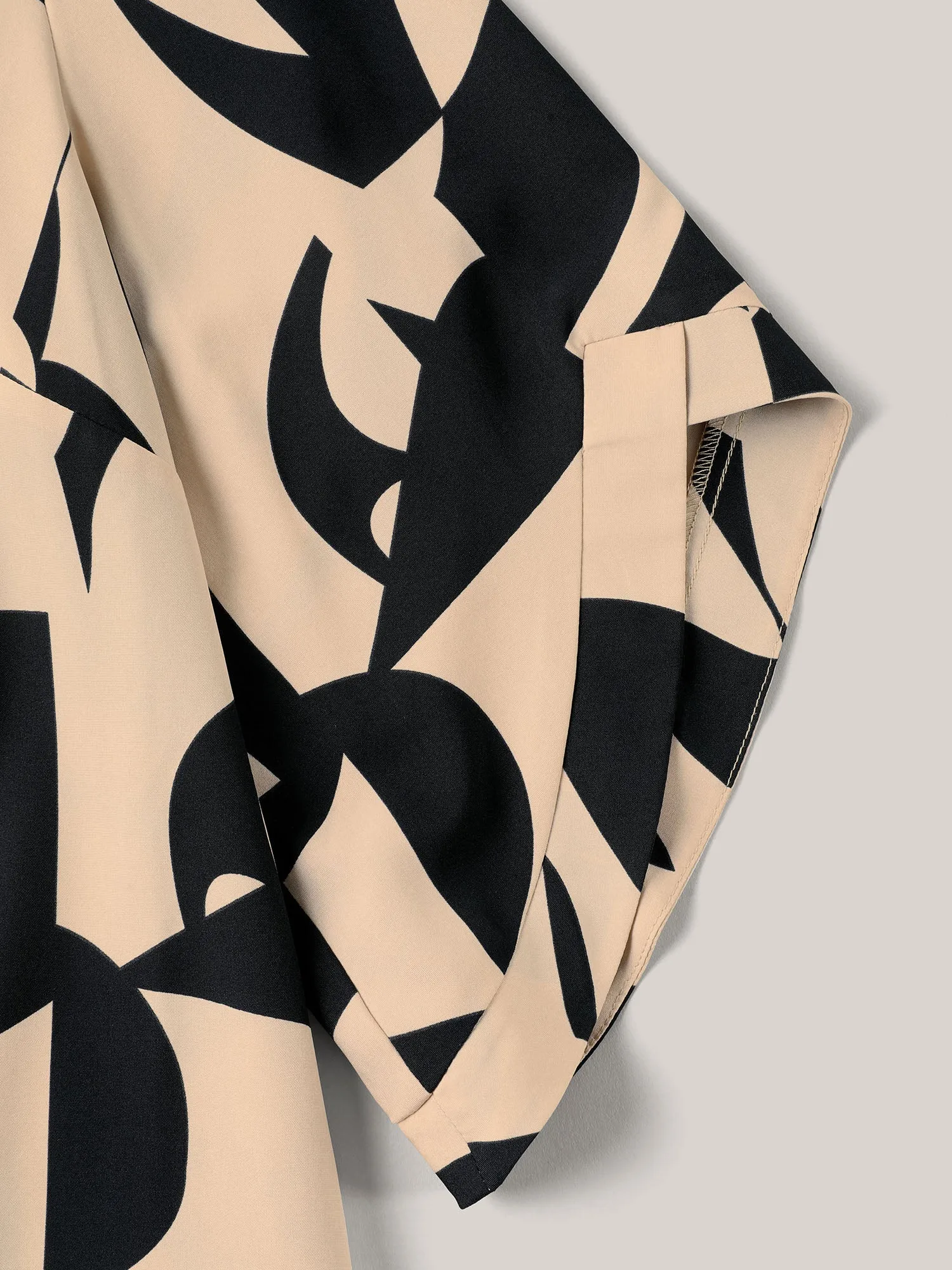 Geometric Pattern Tab Sleeve Flowy Blouse sold by Bloomchic product image thumbnail 5