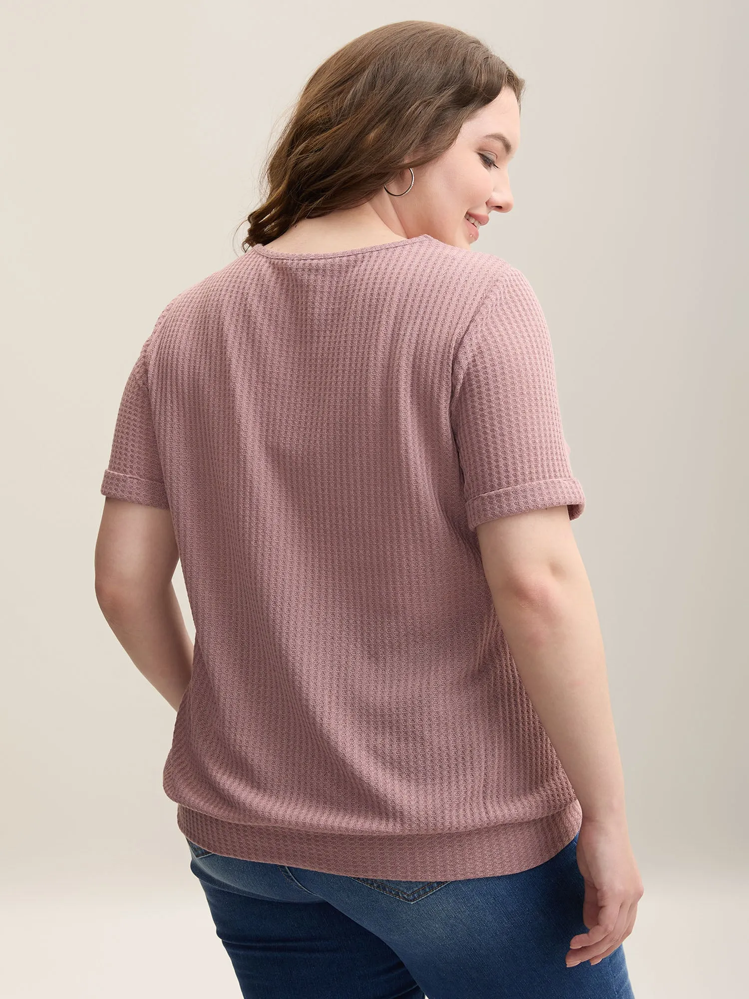 2-in-1 Wrap Textured Solid T-Shirt sold by Bloomchic product image thumbnail 4