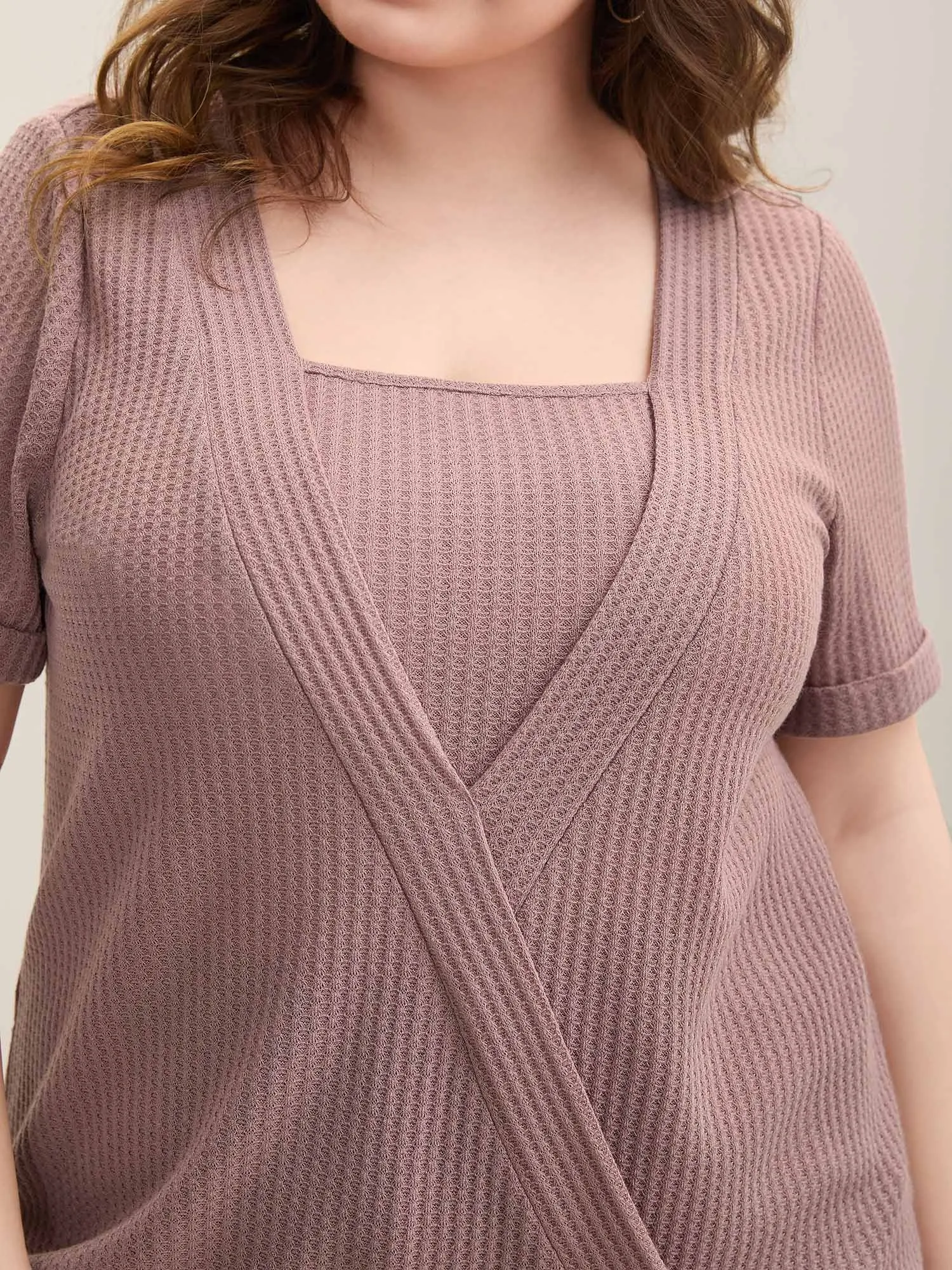 2-in-1 Wrap Textured Solid T-Shirt sold by Bloomchic product image thumbnail 2