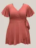 Side Tie Ruffled Tiered Swim Dress sold by Bloomchic