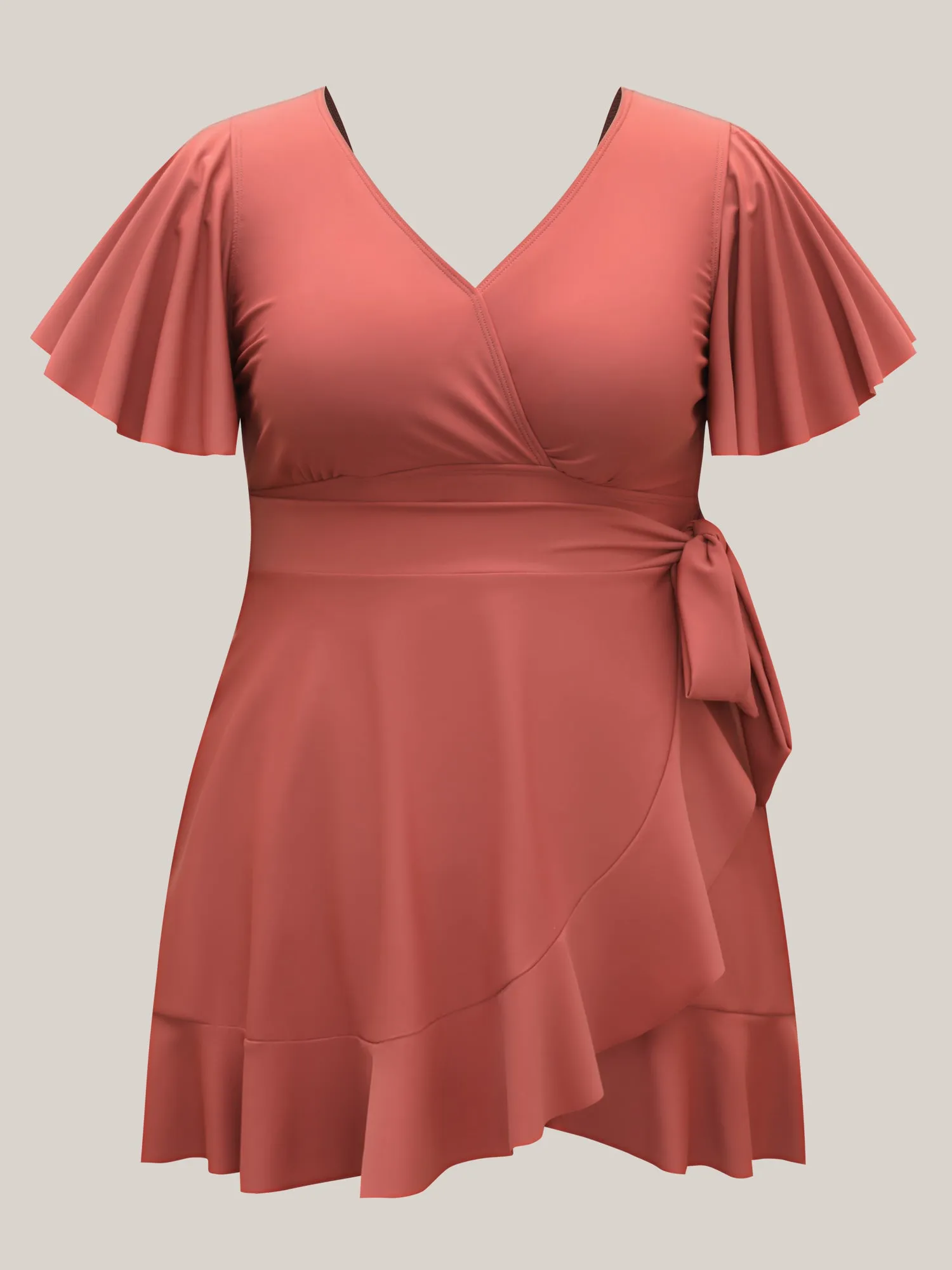 Side Tie Ruffled Tiered Swim Dress sold by Bloomchic product image thumbnail 5