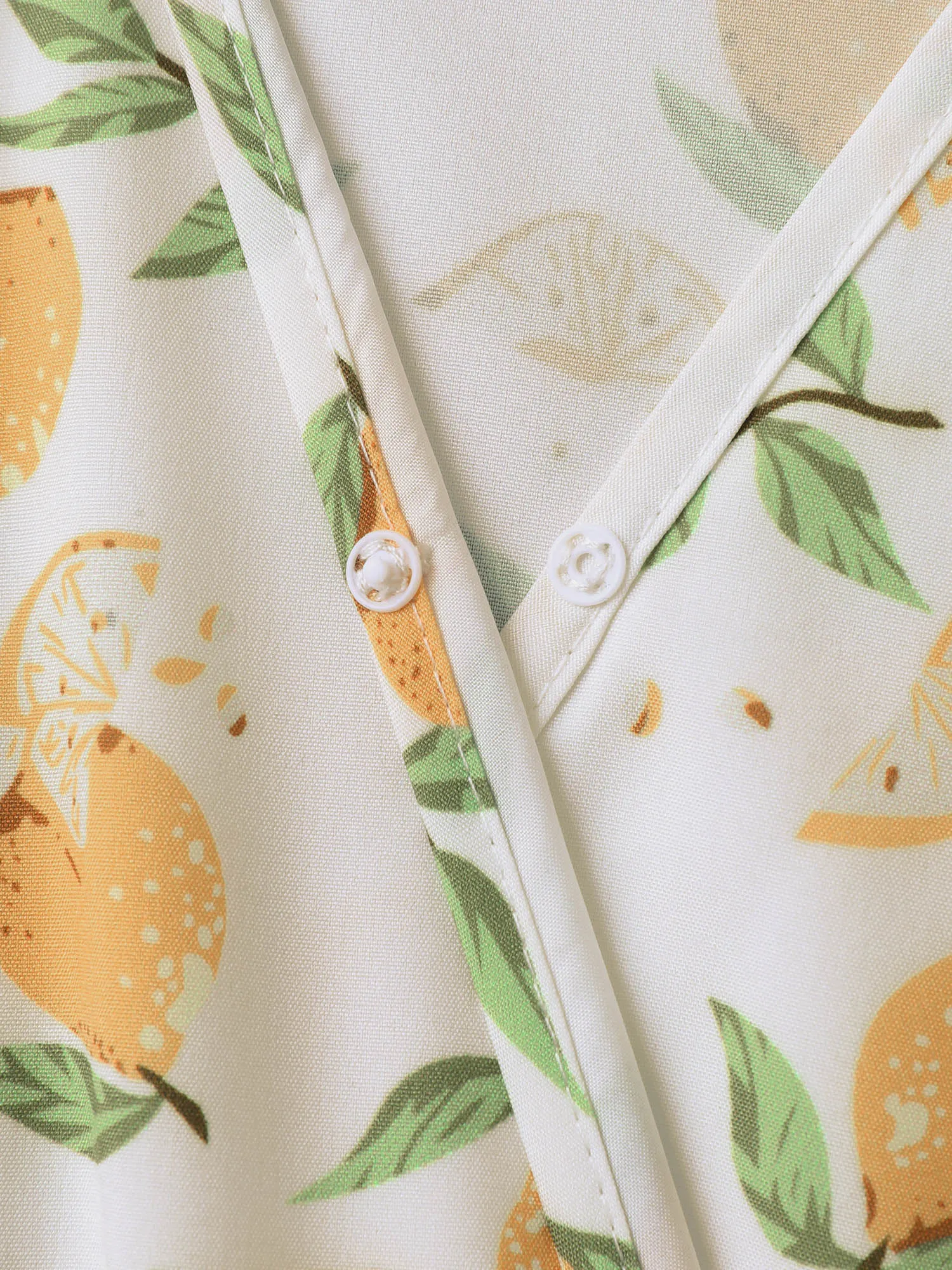 Lemon Print Surplice Stretchy Waist Midi Dress sold by Bloomchic product image thumbnail 5