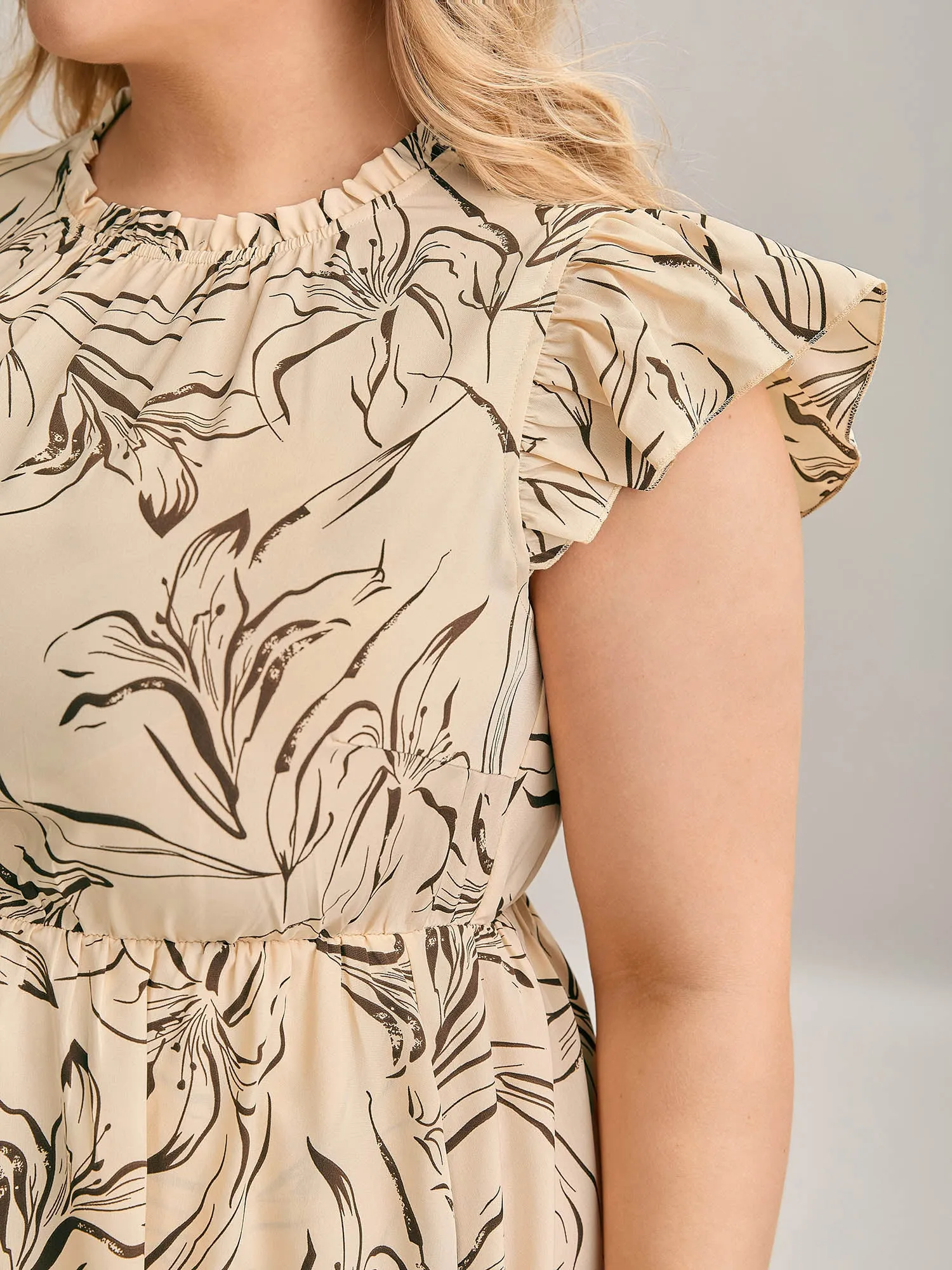 Abstract Print Mock Neck Midi Dress sold by Bloomchic product image thumbnail 2