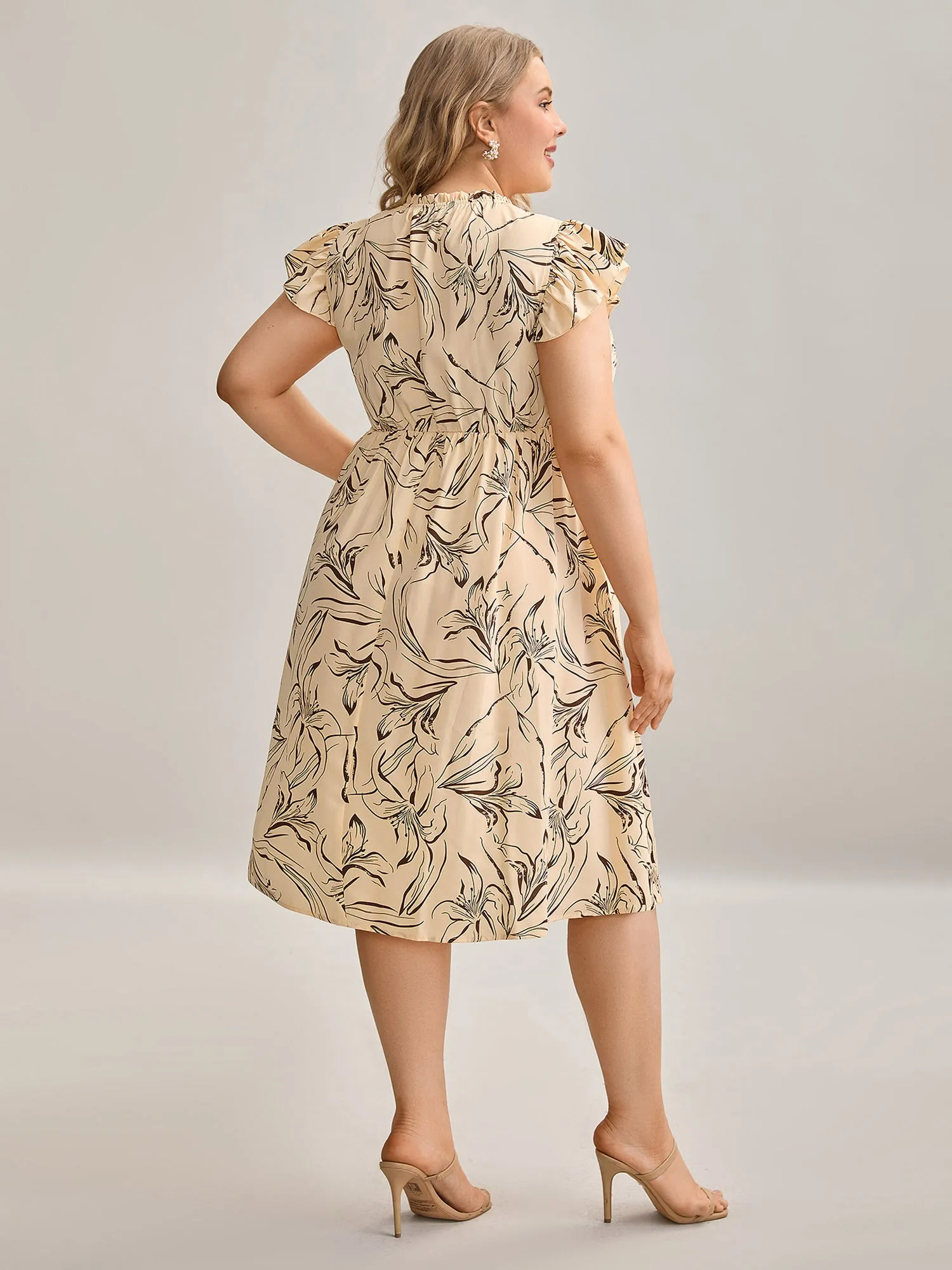 Abstract Print Mock Neck Midi Dress sold by Bloomchic product image thumbnail 4
