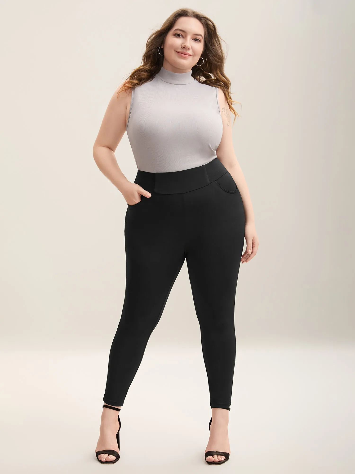 Rubber Spliced Wide Waistband Tight Pants sold by Bloomchic product image thumbnail 3