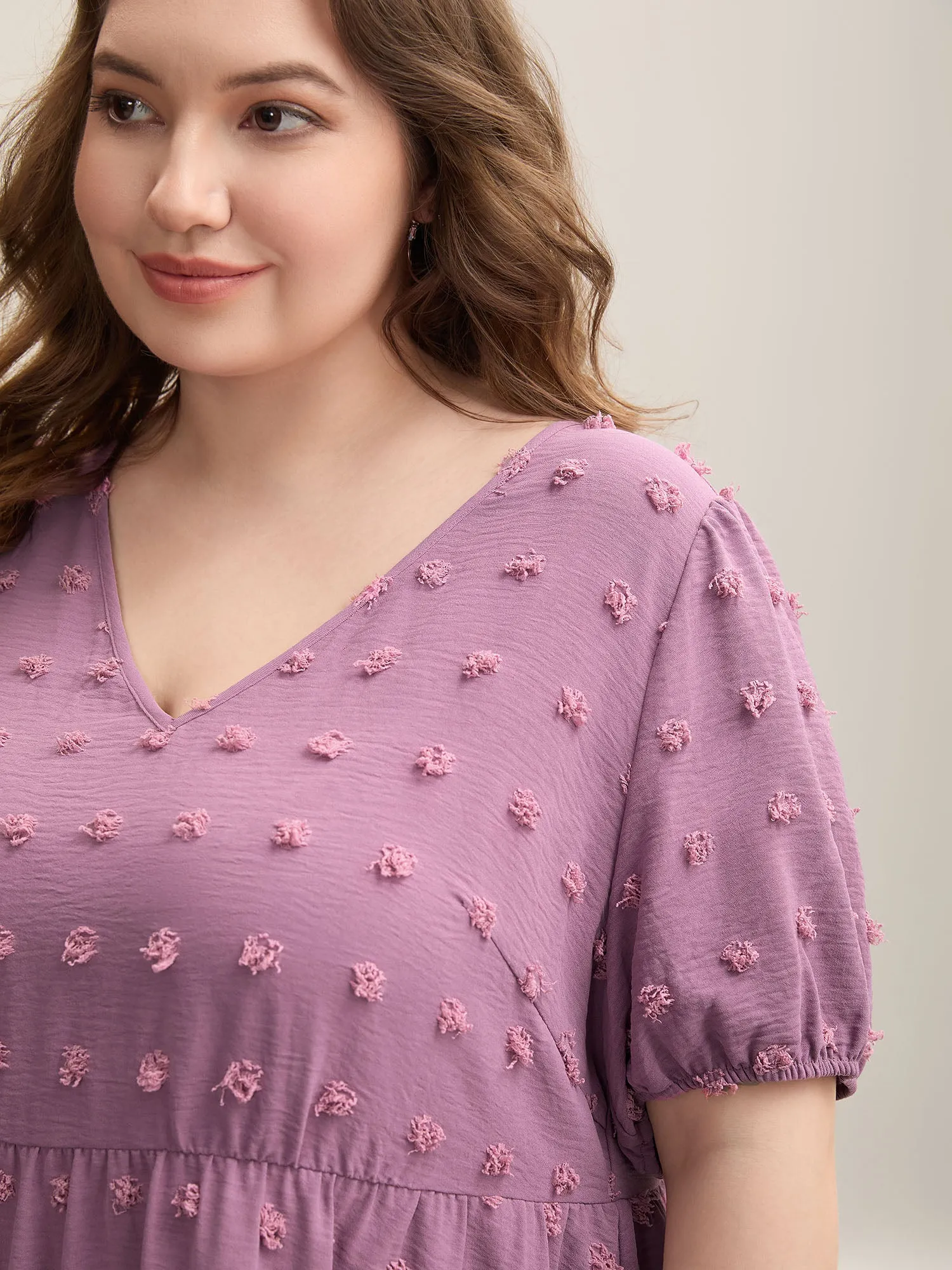 Textured Puff Sleeve Tiered Blouse sold by Bloomchic product image thumbnail 2