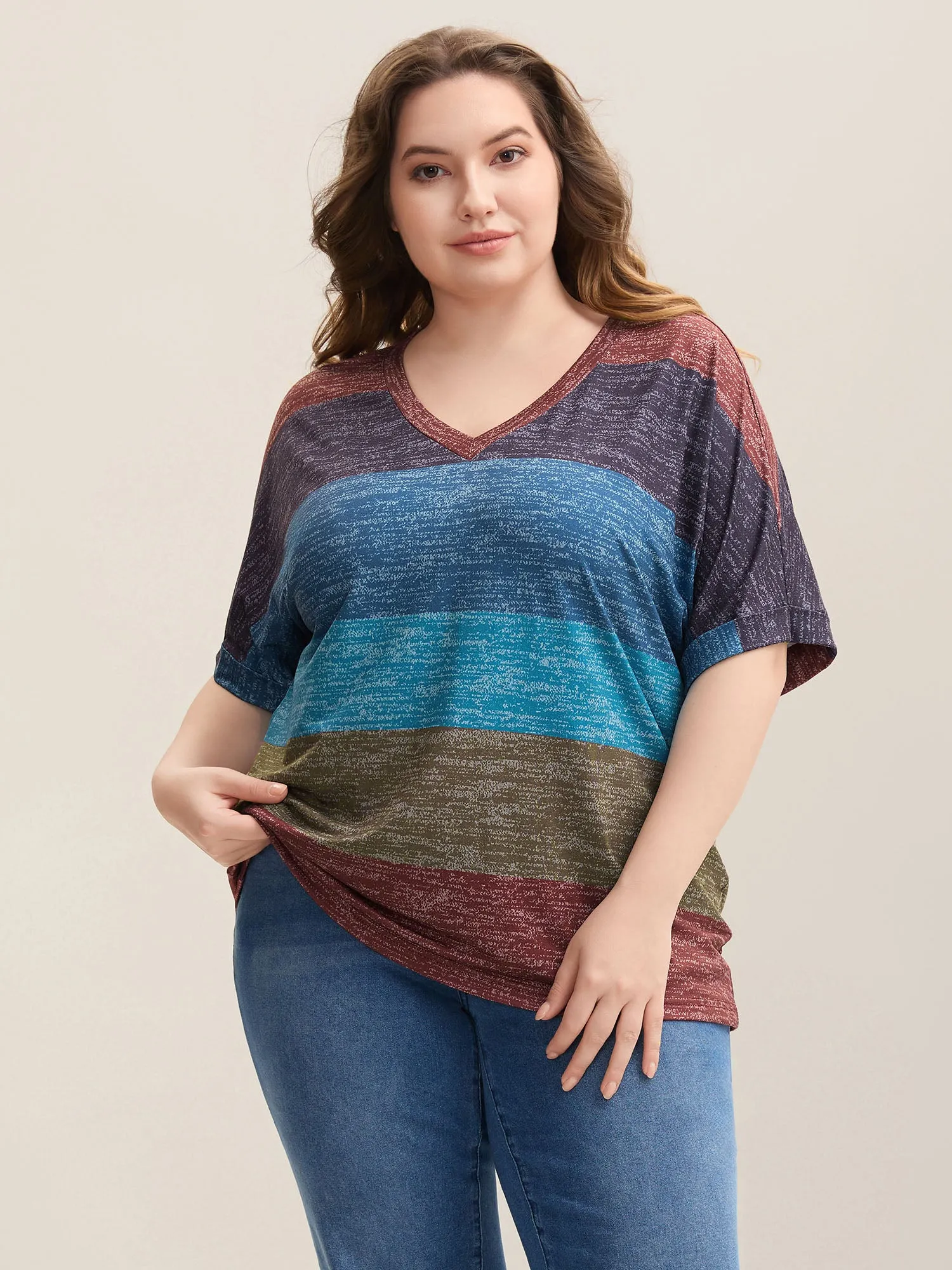 Multi-Color Summer Stripes T-Shirt sold by Bloomchic