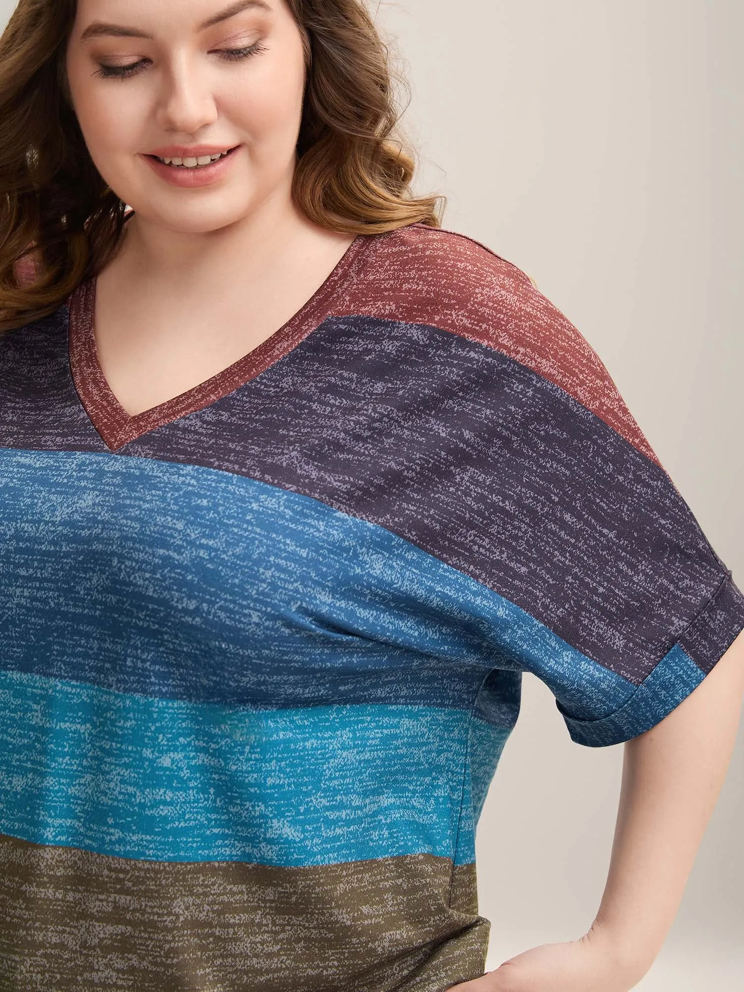 Multi-Color Summer Stripes T-Shirt sold by Bloomchic product image thumbnail 2