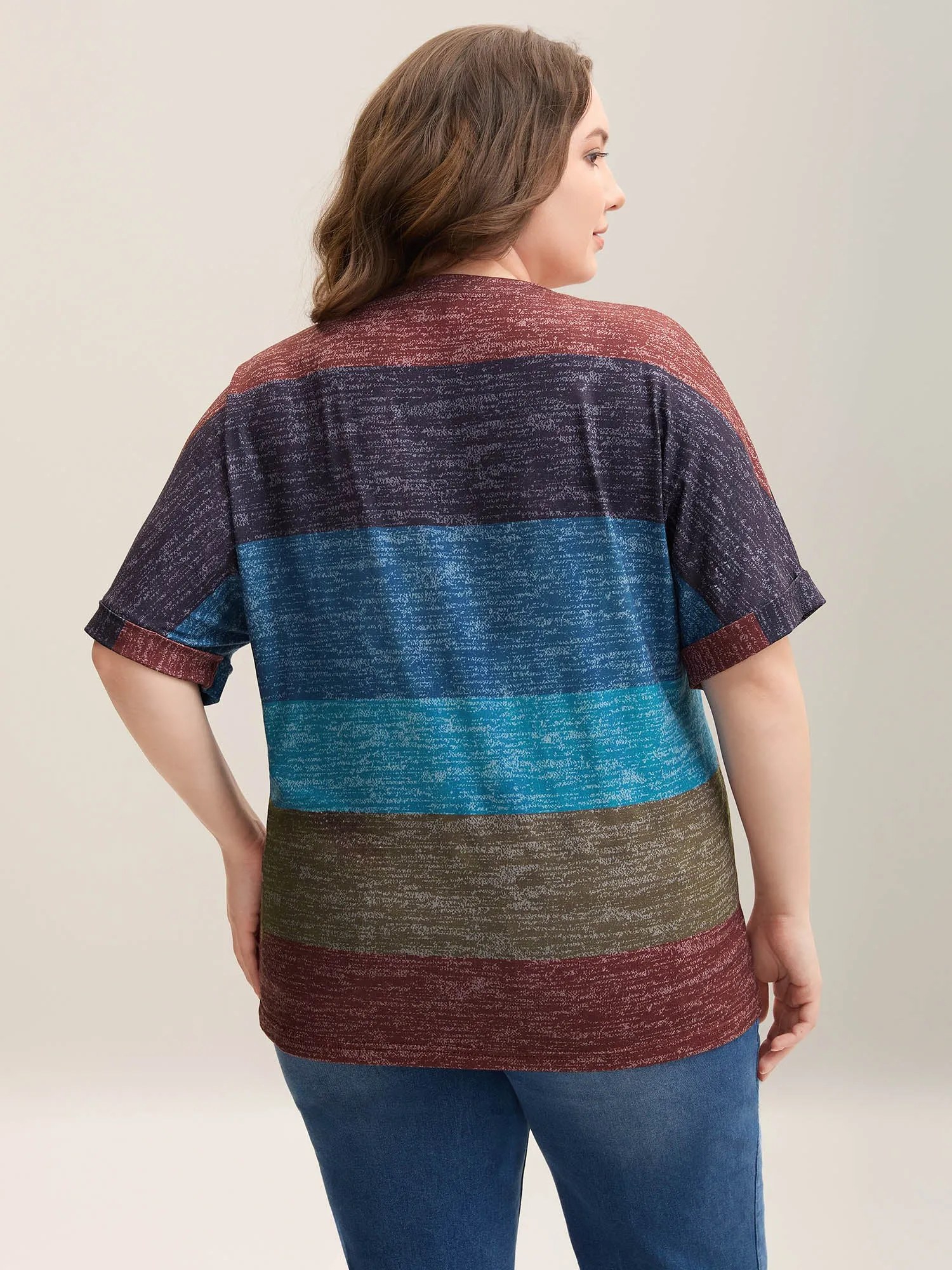 Multi-Color Summer Stripes T-Shirt sold by Bloomchic product image thumbnail 4