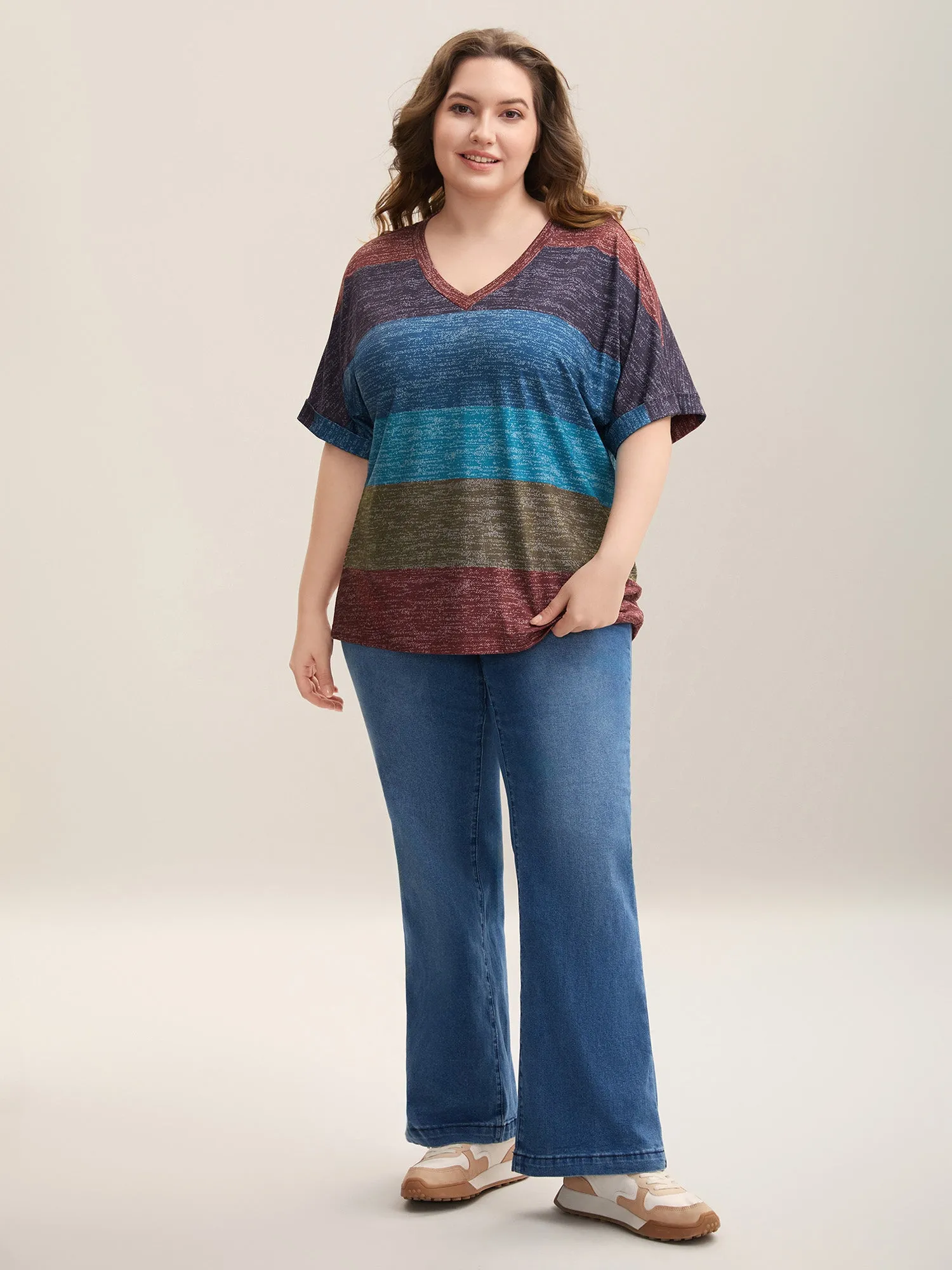 Multi-Color Summer Stripes T-Shirt sold by Bloomchic product image thumbnail 3